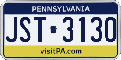 PA license plate JST3130