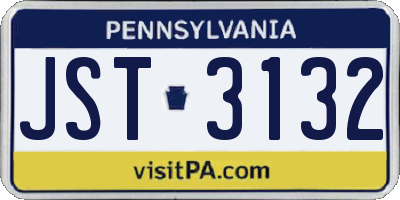 PA license plate JST3132
