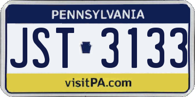 PA license plate JST3133