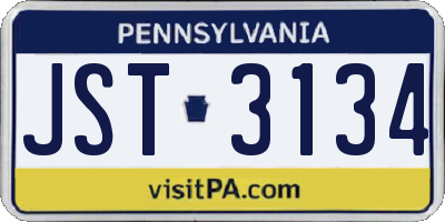 PA license plate JST3134
