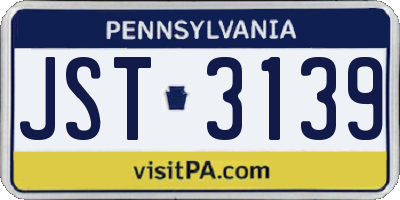 PA license plate JST3139