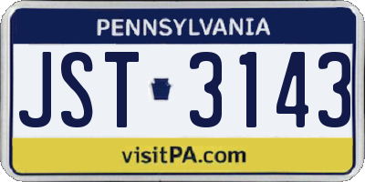 PA license plate JST3143