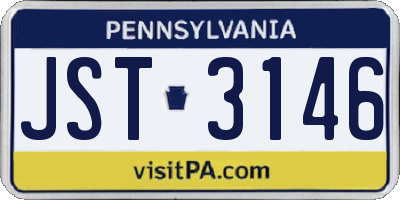 PA license plate JST3146