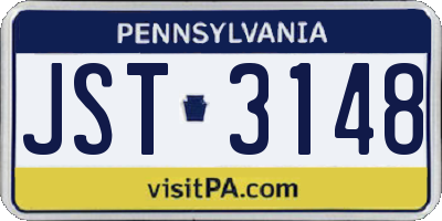 PA license plate JST3148