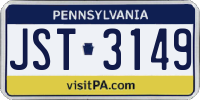 PA license plate JST3149