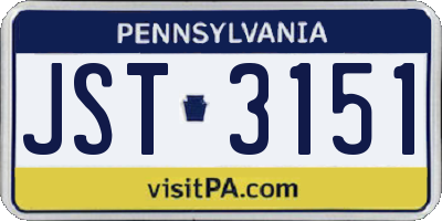 PA license plate JST3151