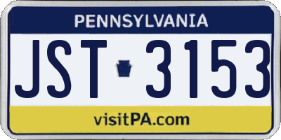 PA license plate JST3153