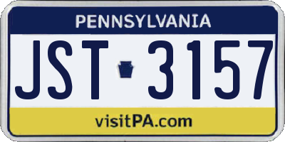 PA license plate JST3157