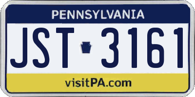 PA license plate JST3161