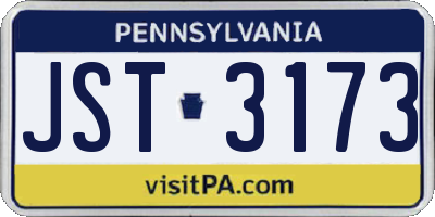 PA license plate JST3173