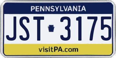 PA license plate JST3175