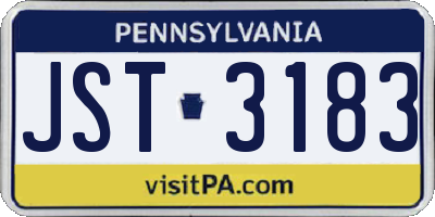 PA license plate JST3183
