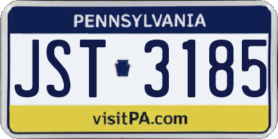 PA license plate JST3185
