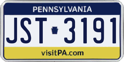 PA license plate JST3191