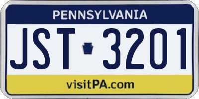 PA license plate JST3201