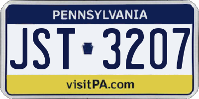 PA license plate JST3207