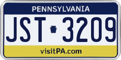 PA license plate JST3209