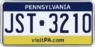 PA license plate JST3210