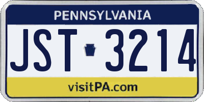 PA license plate JST3214