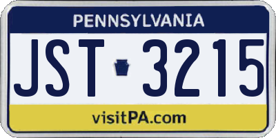 PA license plate JST3215