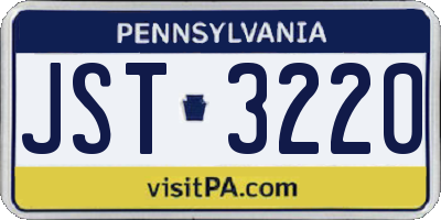 PA license plate JST3220