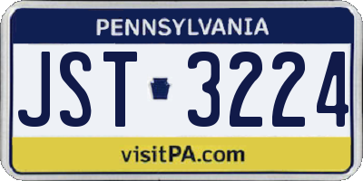 PA license plate JST3224
