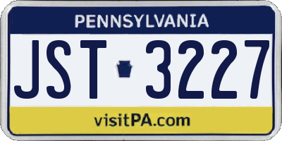 PA license plate JST3227