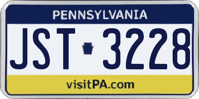PA license plate JST3228