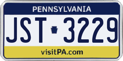 PA license plate JST3229