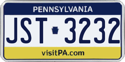 PA license plate JST3232