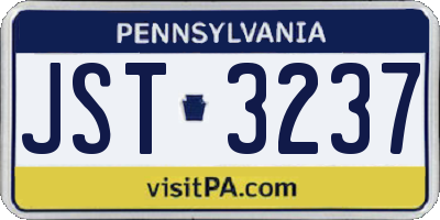 PA license plate JST3237