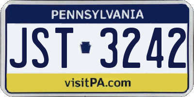 PA license plate JST3242