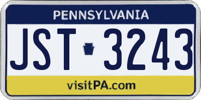 PA license plate JST3243