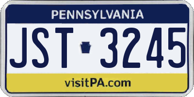 PA license plate JST3245