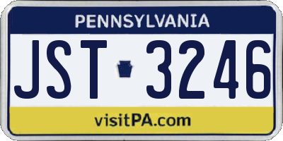 PA license plate JST3246
