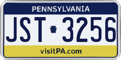 PA license plate JST3256