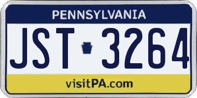 PA license plate JST3264