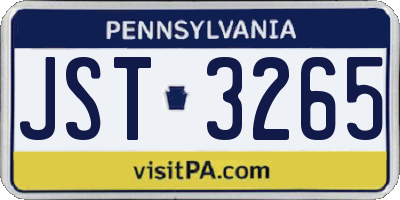 PA license plate JST3265
