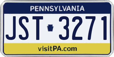 PA license plate JST3271