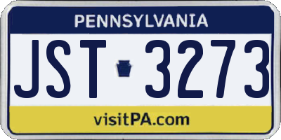 PA license plate JST3273