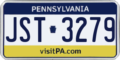 PA license plate JST3279