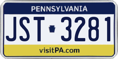PA license plate JST3281