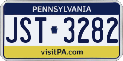 PA license plate JST3282