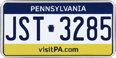 PA license plate JST3285