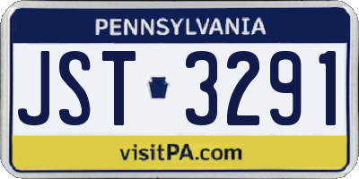 PA license plate JST3291