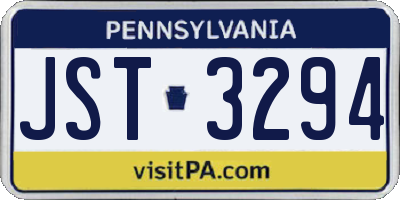 PA license plate JST3294
