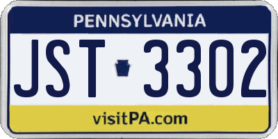 PA license plate JST3302
