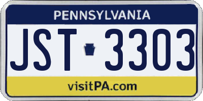 PA license plate JST3303