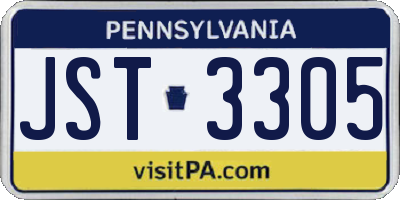 PA license plate JST3305
