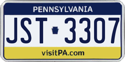 PA license plate JST3307